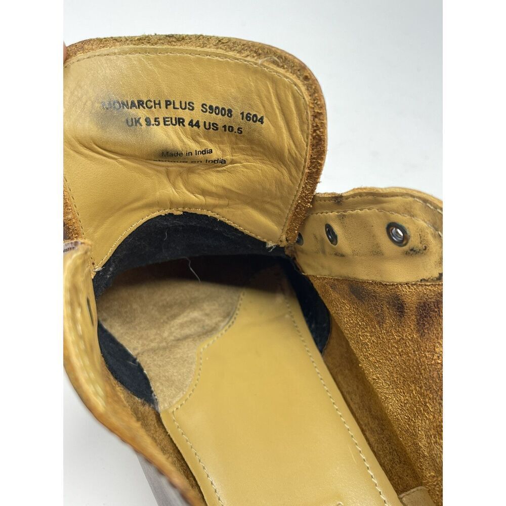J. Shoes Monarch Brown Leather Lace-Up Plain Toe Shoes Chukka Boots Men's US 9.5 - Picture 6 of 16